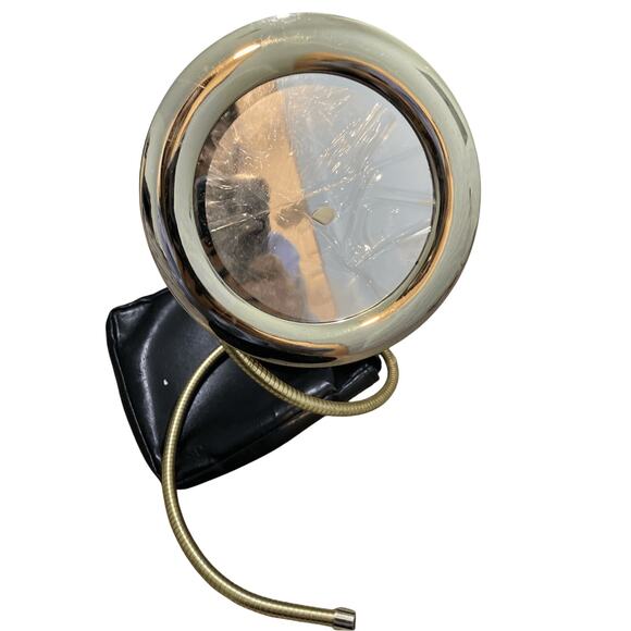 Vintage 70's Stand Up Brass Wire Vanity Double Sided Mirror With Leather Case - Picture 4 of 6
